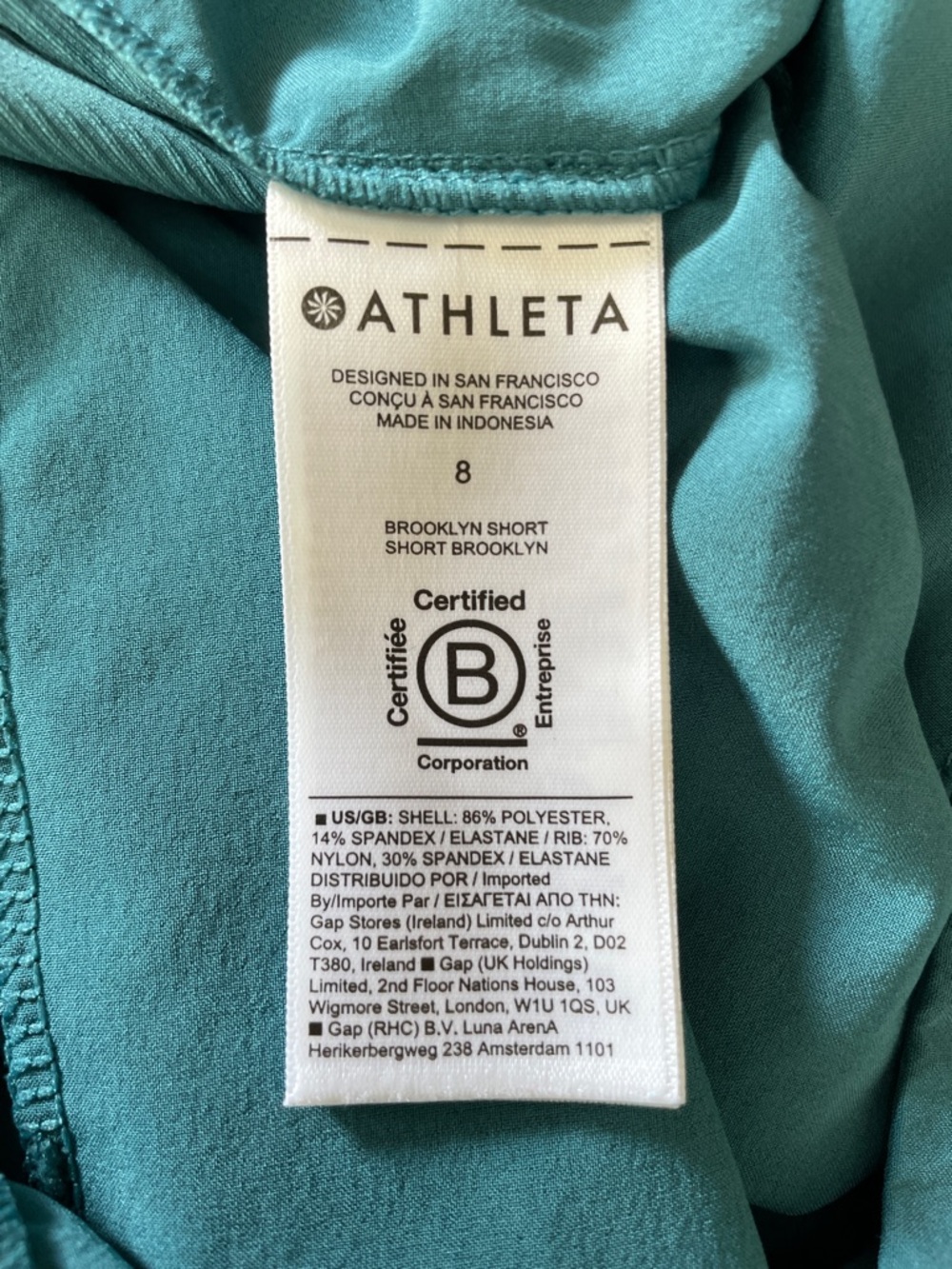 ATHLETA Brooklyn Short 3.5” Inseam in Borealis Green Teal Casual Travel Size 8 - Picture 11 of 11